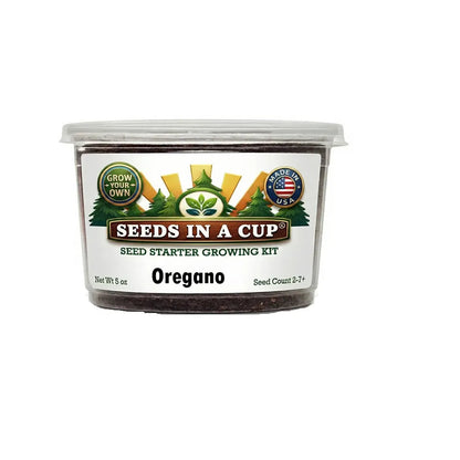 Seeds In A Cup Oregano (Origanum vulgare) Grow Kit - Complete seed starter with recyclable planter, non-GMO seeds, and real potting soil. Hand-assembled in Cleveland, Ohio, USA.