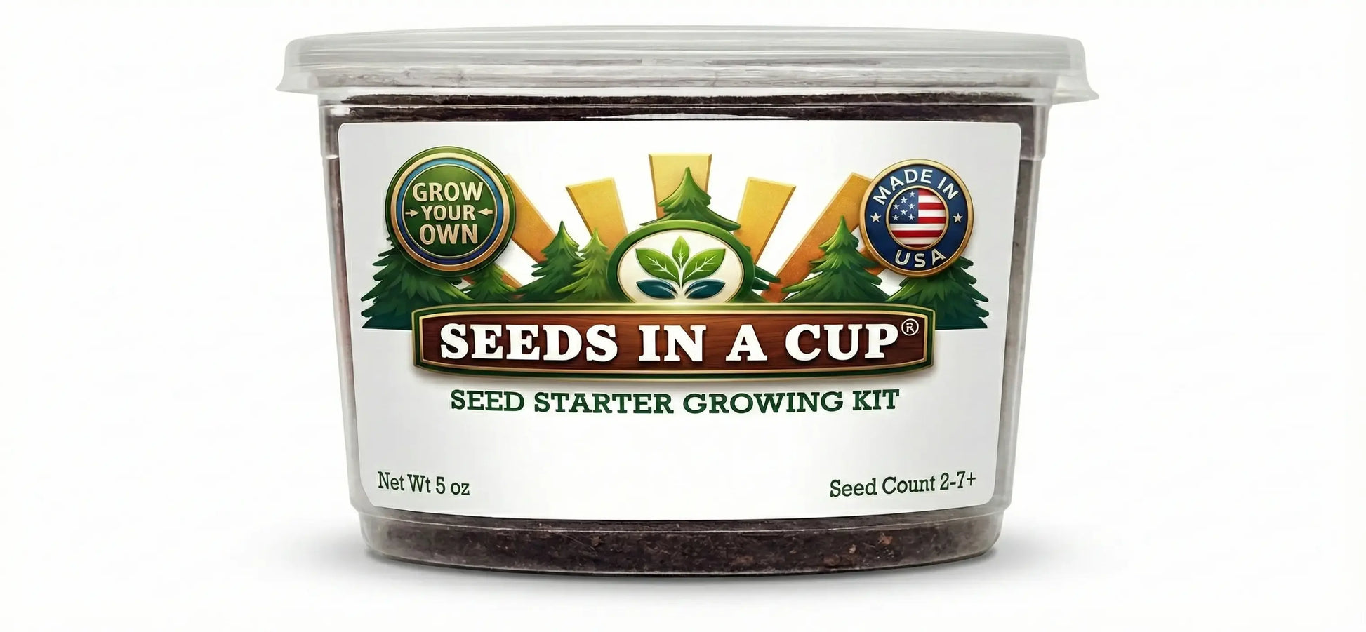 Complete Seeds In A Cup Cantaloupe growing system: recyclable planter, premium soil, and non-GMO Cucumis melo var. cantalupensis seeds. Indoor seed starter kit manufactured in Cleveland, Ohio, USA.