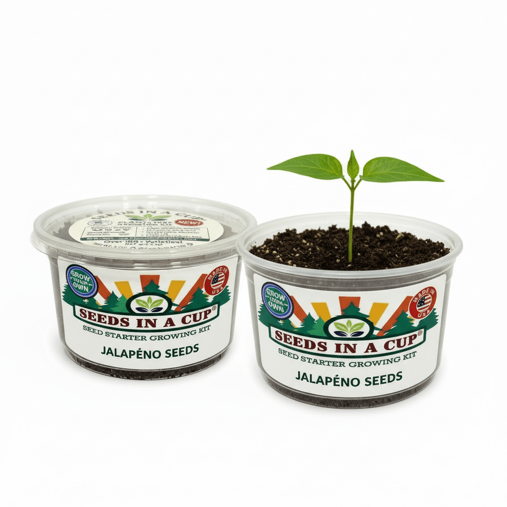 How to plant Cumin (Cuminum cyminum) seeds: Step-by-step seed starting process using the Seeds In A Cup grow kit with real soil and moisture-retaining lid.