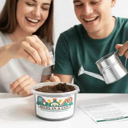 How to plant Jalapeno Pepper (Capsicum annuum) seeds: Step-by-step seed starting process using the Seeds In A Cup grow kit with real soil and moisture-retaining lid.
