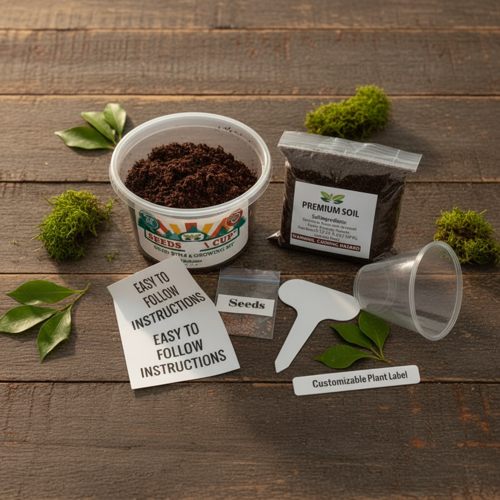 Seeds In A Cup Kit Flat Lay
