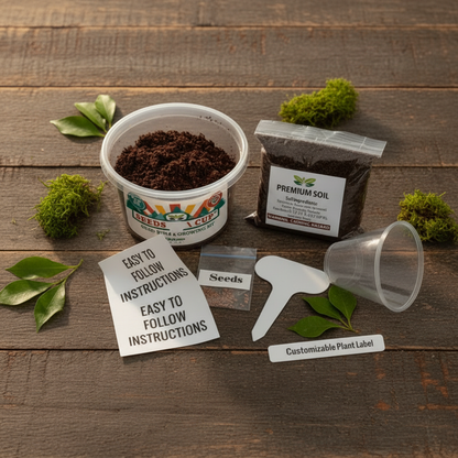 Seeds In A Cup Kit Flat Lay